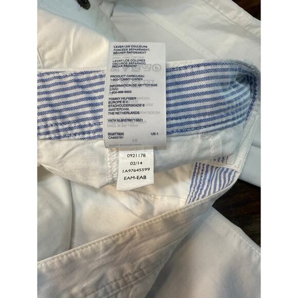 Tommy Hilfiger Cropped Cargo Pants Women’s 10 White 100% Cotton Lightweight - Picture 12 of 16